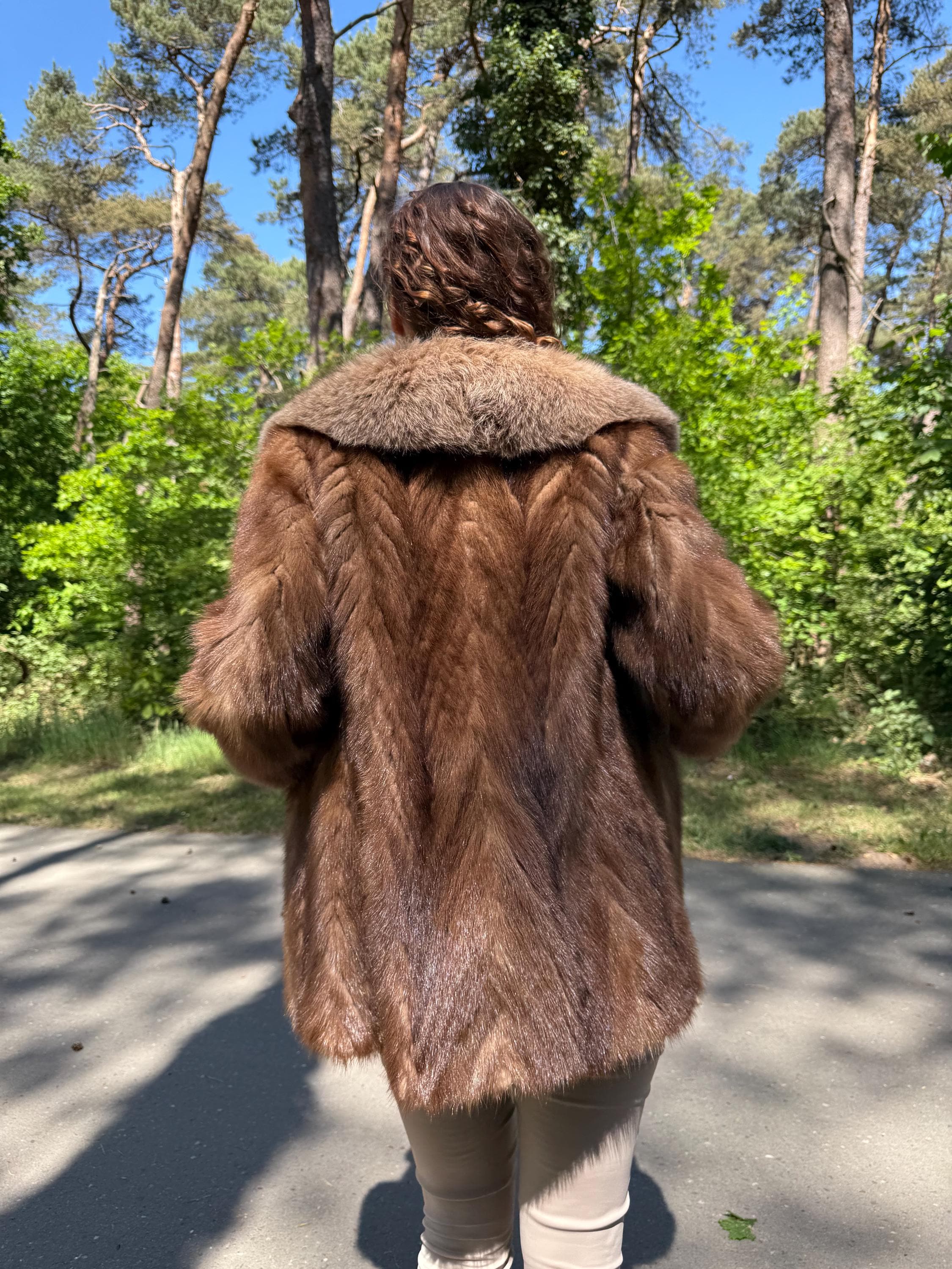 Mink Jacket with Fox Fur Collar, Medium Size, Very Rare Find and Eye Catching Design, Women's Luxury Fur Jacket, Genuine Mink Fur, Real Fox