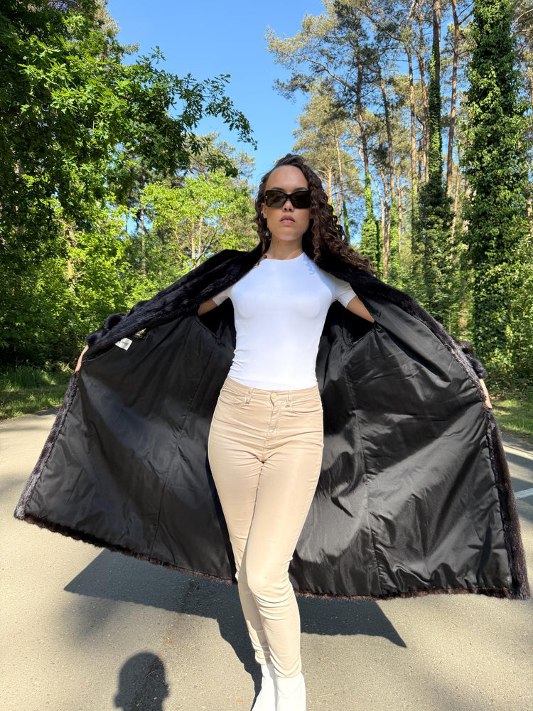Black Diamond Rare Mink Fur Coat, XL Size, Excellent Condition, Premium Selected Mink Fur Coat, Luxurious Women's Fur Coat, Vintage Fur Coat
