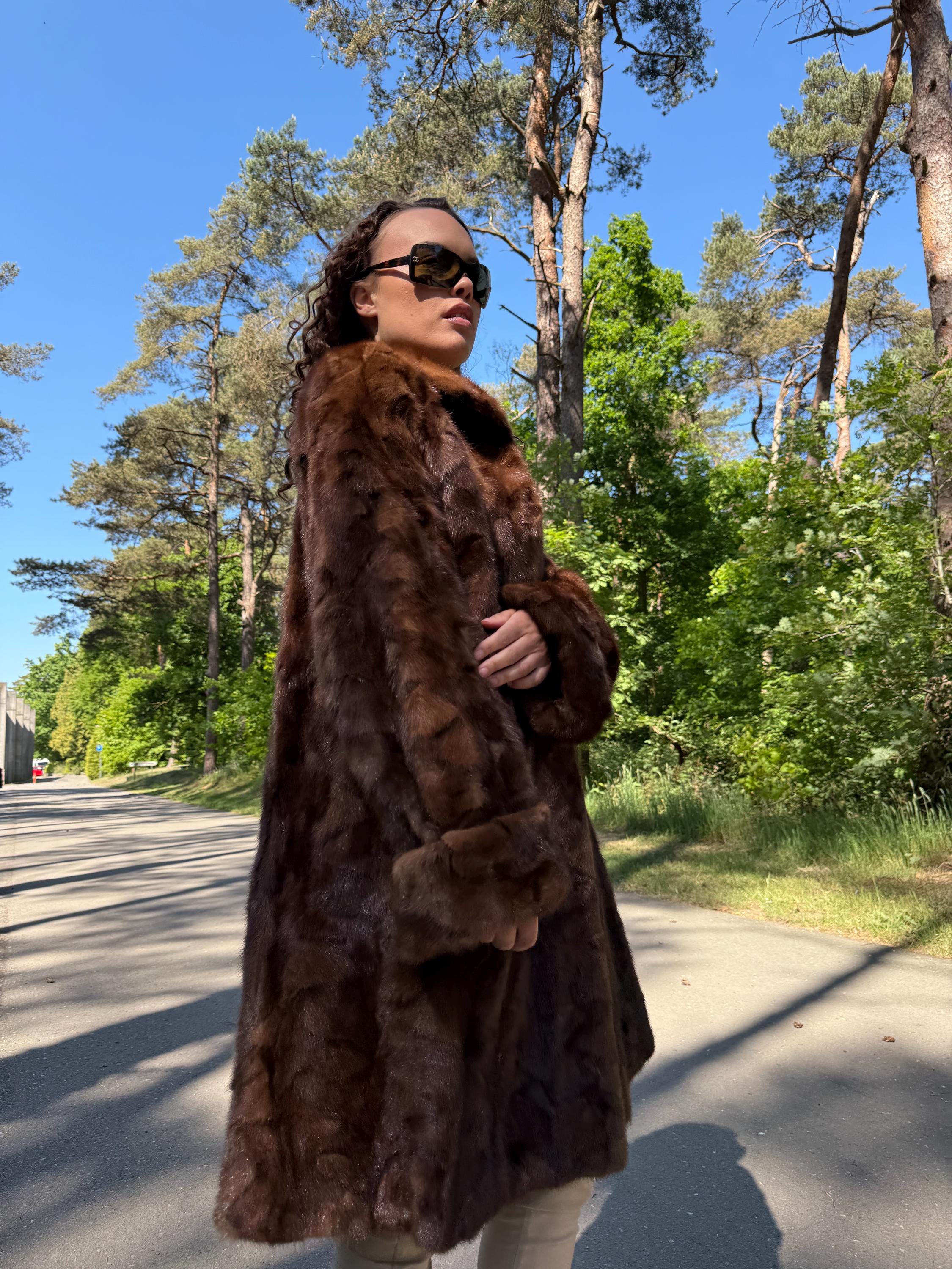 Natural Brown Mink Fur Coat, XL Size, Real Mink Fur Coat, Mink Fur Coat, Brown Mink Coat, Mink Jacket, Mink Fur Jacket, Vintage Mink Coat