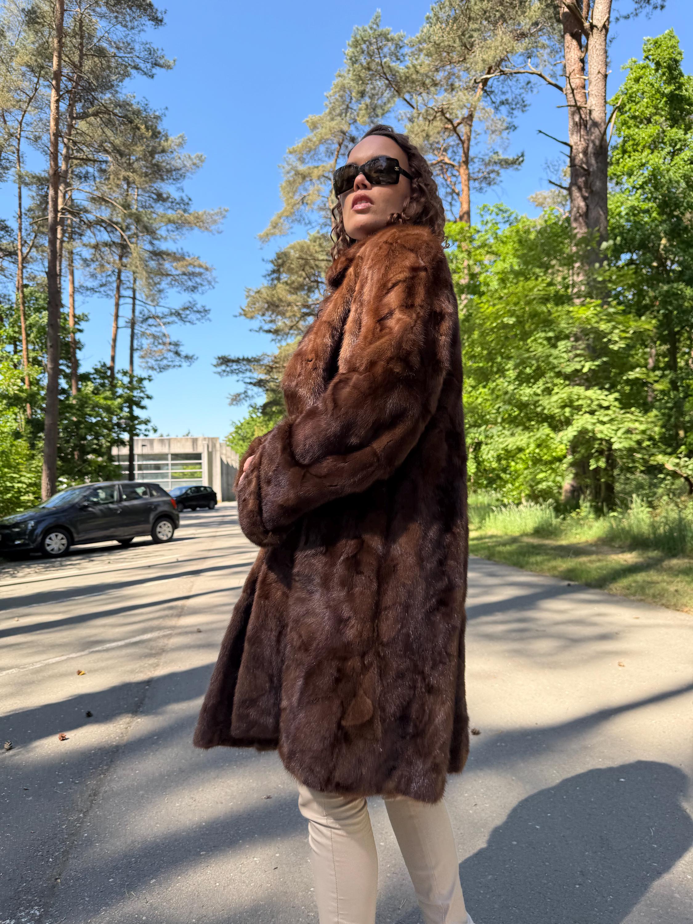 Natural Brown Mink Fur Coat, XL Size, Real Mink Fur Coat, Mink Fur Coat, Brown Mink Coat, Mink Jacket, Mink Fur Jacket, Vintage Mink Coat