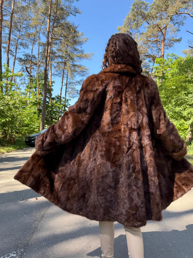 Natural Brown Mink Fur Coat, XL Size, Real Mink Fur Coat, Mink Fur Coat, Brown Mink Coat, Mink Jacket, Mink Fur Jacket, Vintage Mink Coat