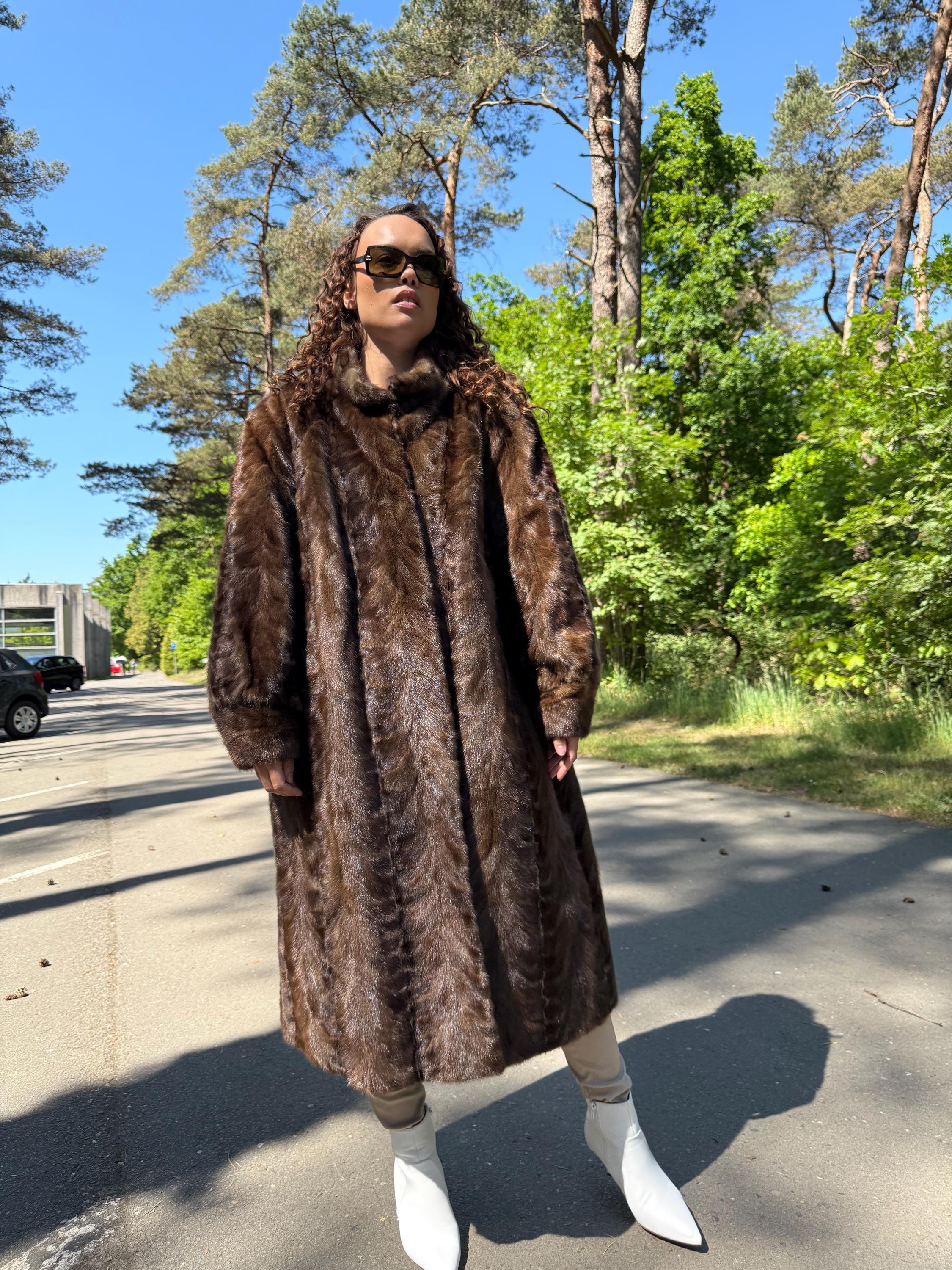 Oversized Natural Brown Mink Fur Coat, Long Fur Coat, Mink Fur Coat, Brown Mink Fur Coat, Real Fur Coat, Vintage Fur Coat, Brown Mink Jacket
