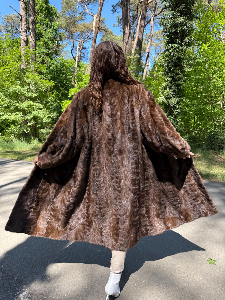 Oversized Natural Brown Mink Fur Coat, Long Fur Coat, Mink Fur Coat, Brown Mink Fur Coat, Real Fur Coat, Vintage Fur Coat, Brown Mink Jacket