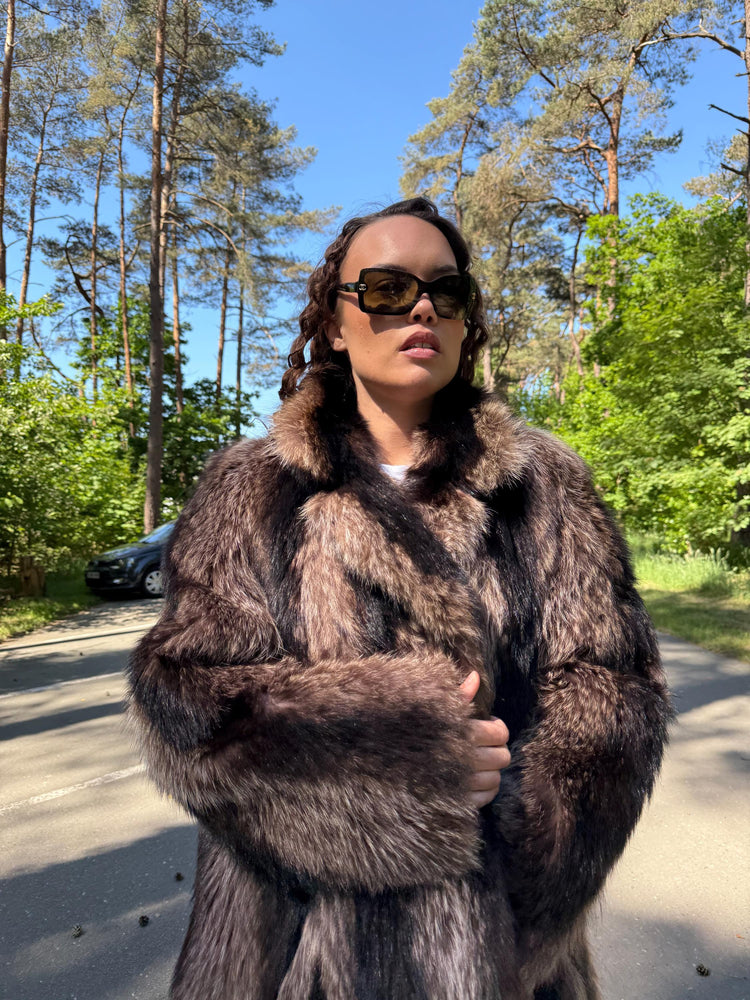 Soft Raccoon Fur Coat, XL Size, Fur Coat, Raccoon Fur Coat, Vintage Fur Coat, Thick Fur, Raccoon Fur Jacket, Real Fur Jacket, Real Fur Coat