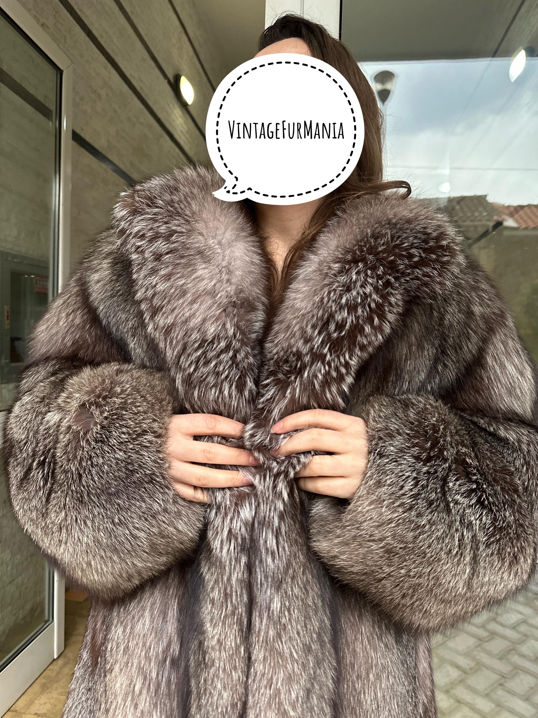 Crystal Fox Fur Coat, XL Size, Fox Fur Coat, Real Fur Coat, Women's Fur Coat, Fox Coat, Soft Fur Coat, Soft Fox Fur, Vintage Fur Coat, Real
