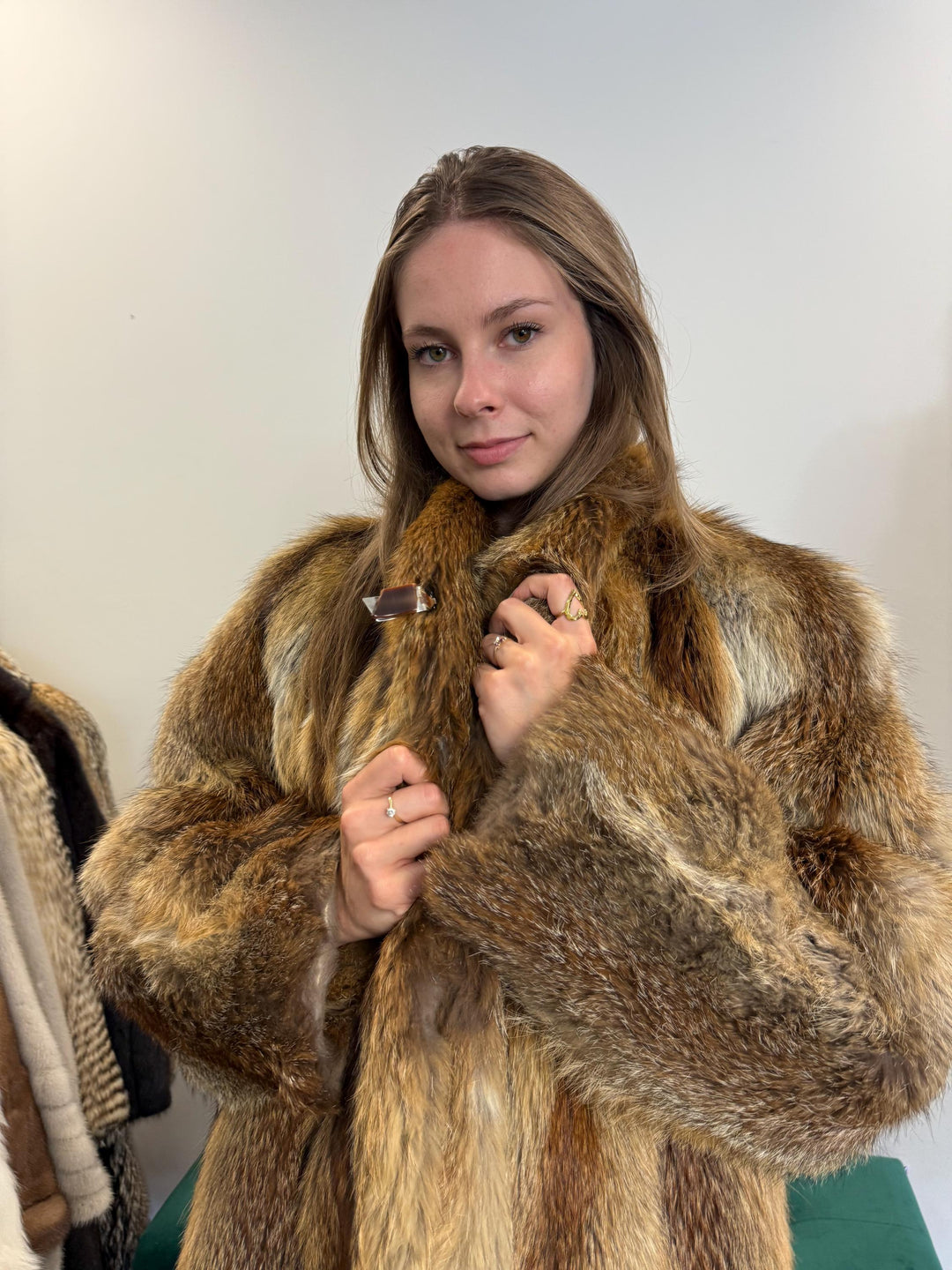 Red Fox Fur Coat, XXL Size, Fox Fur Coat, Red Fox Coat, Thick Fox Fur Coat, Vintage Fur Coat, Red Fox Fur Jacket, Women's Fur Coat, Fox Fur