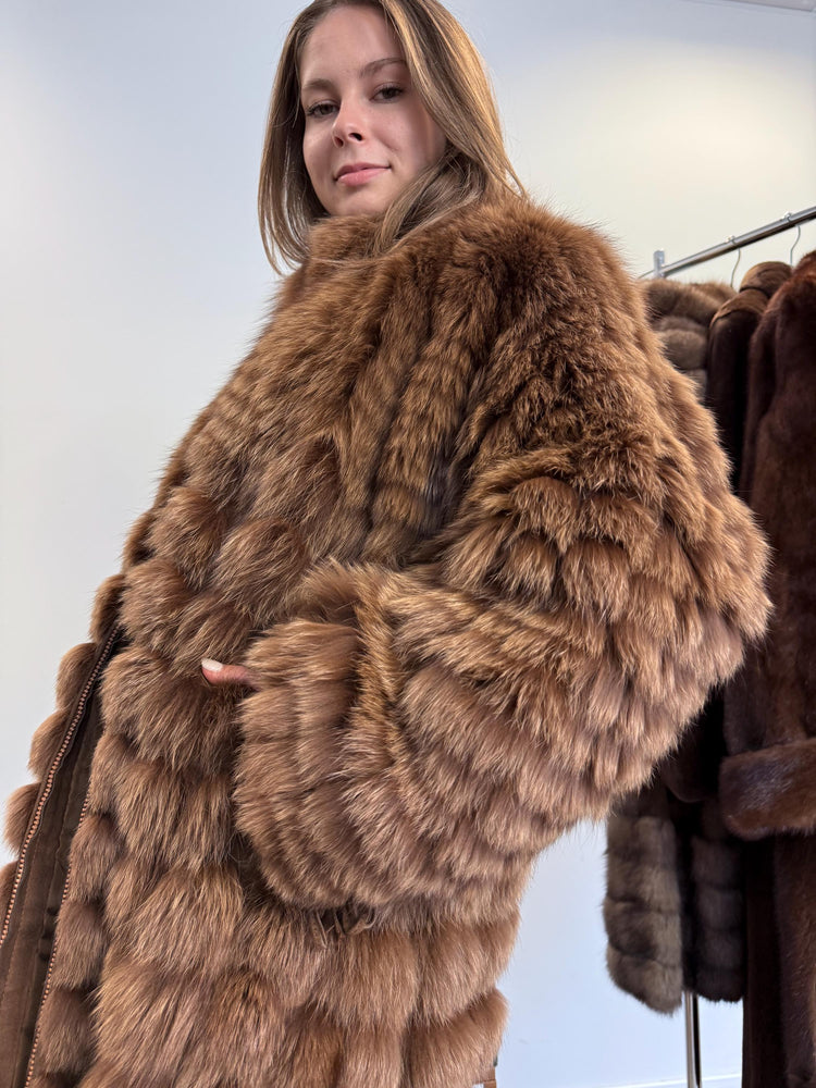 Brown Fox Fur Coat, Medium Size, Brown Fox Coat, Vintage Fur Coat, Women's Fur Coat, Real Fox Fur, Real Fox Coat, Soft Fur Coat, Fluffy Coat