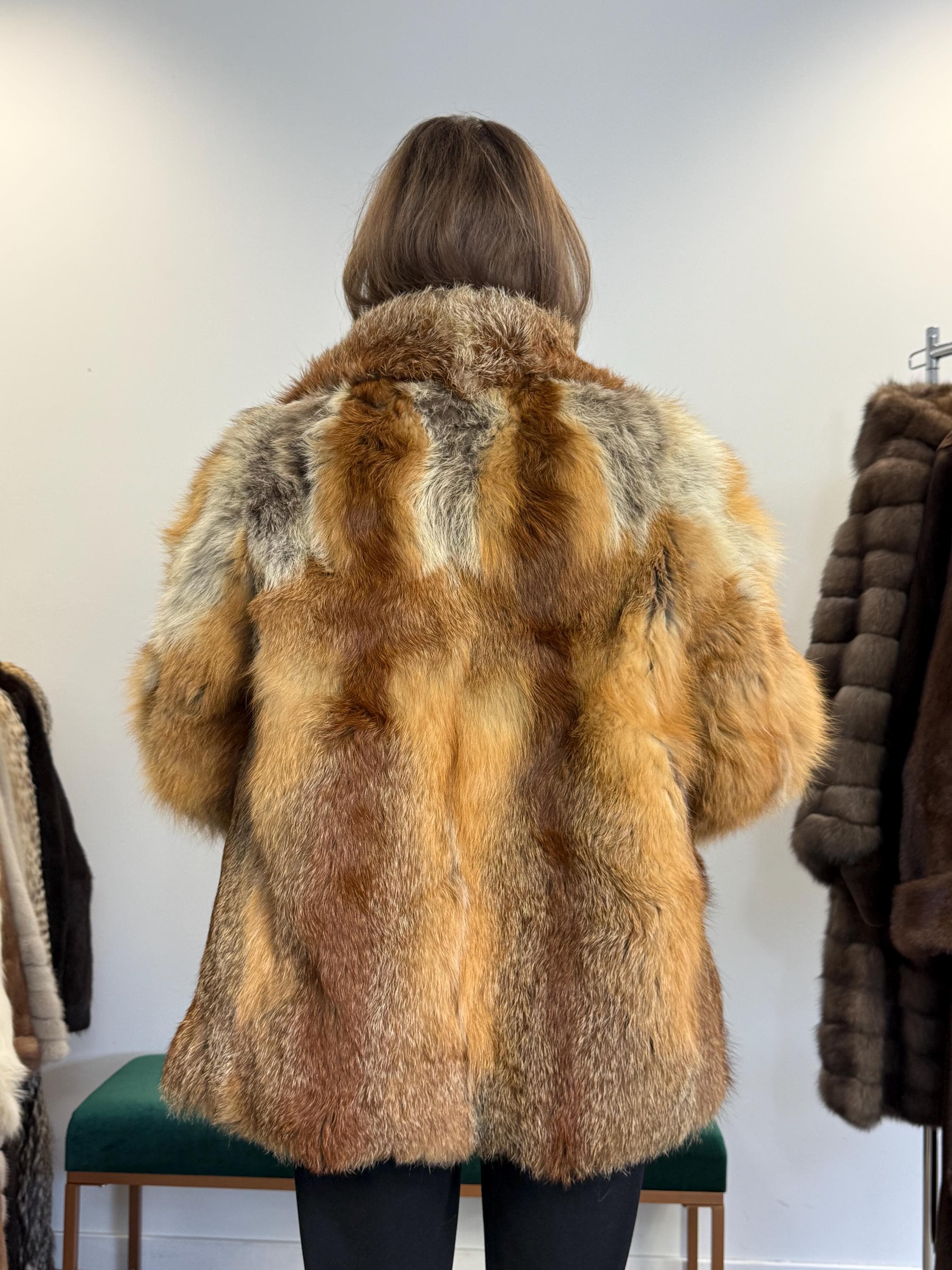 Red Fox Fur Jacket, Medium Size, Red Fox Jacket, Real Fox Fur Coat, Vintage Fur Jacket, Red Fox Coat, Short Fur Jacket, Women's Fur Jacket