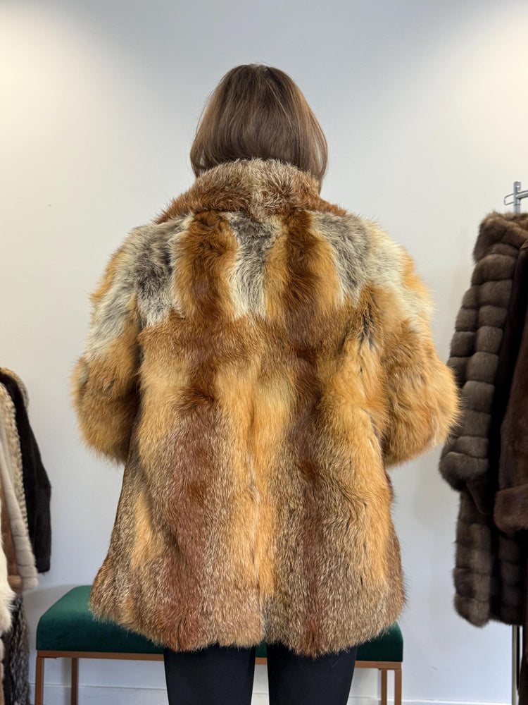 Red Fox Fur Jacket, Medium Size, Red Fox Jacket, Real Fox Fur Coat, Vintage Fur Jacket, Red Fox Coat, Short Fur Jacket, Women's Fur Jacket