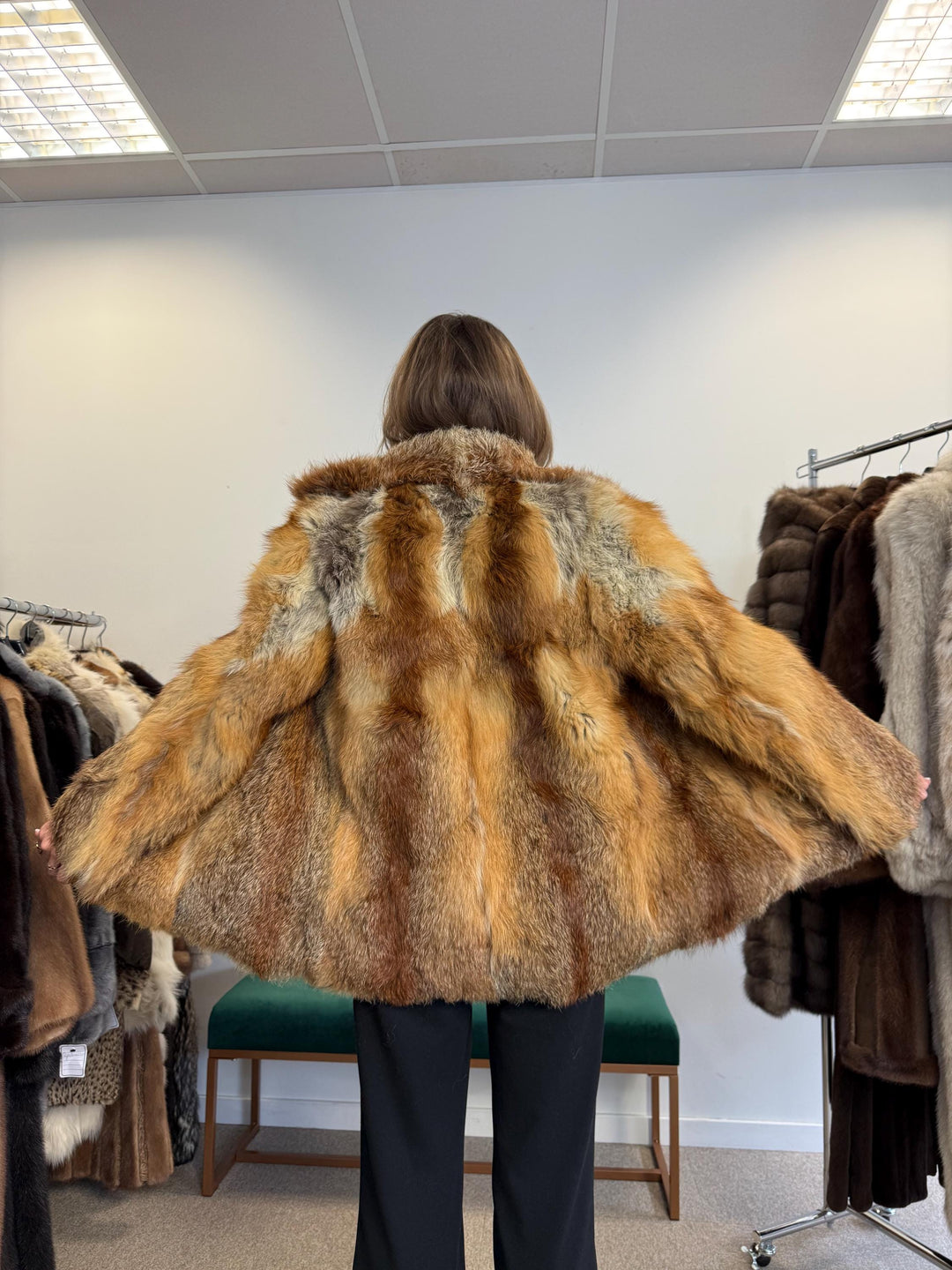 Red Fox Fur Jacket, Medium Size, Red Fox Jacket, Real Fox Fur Coat, Vintage Fur Jacket, Red Fox Coat, Short Fur Jacket, Women's Fur Jacket