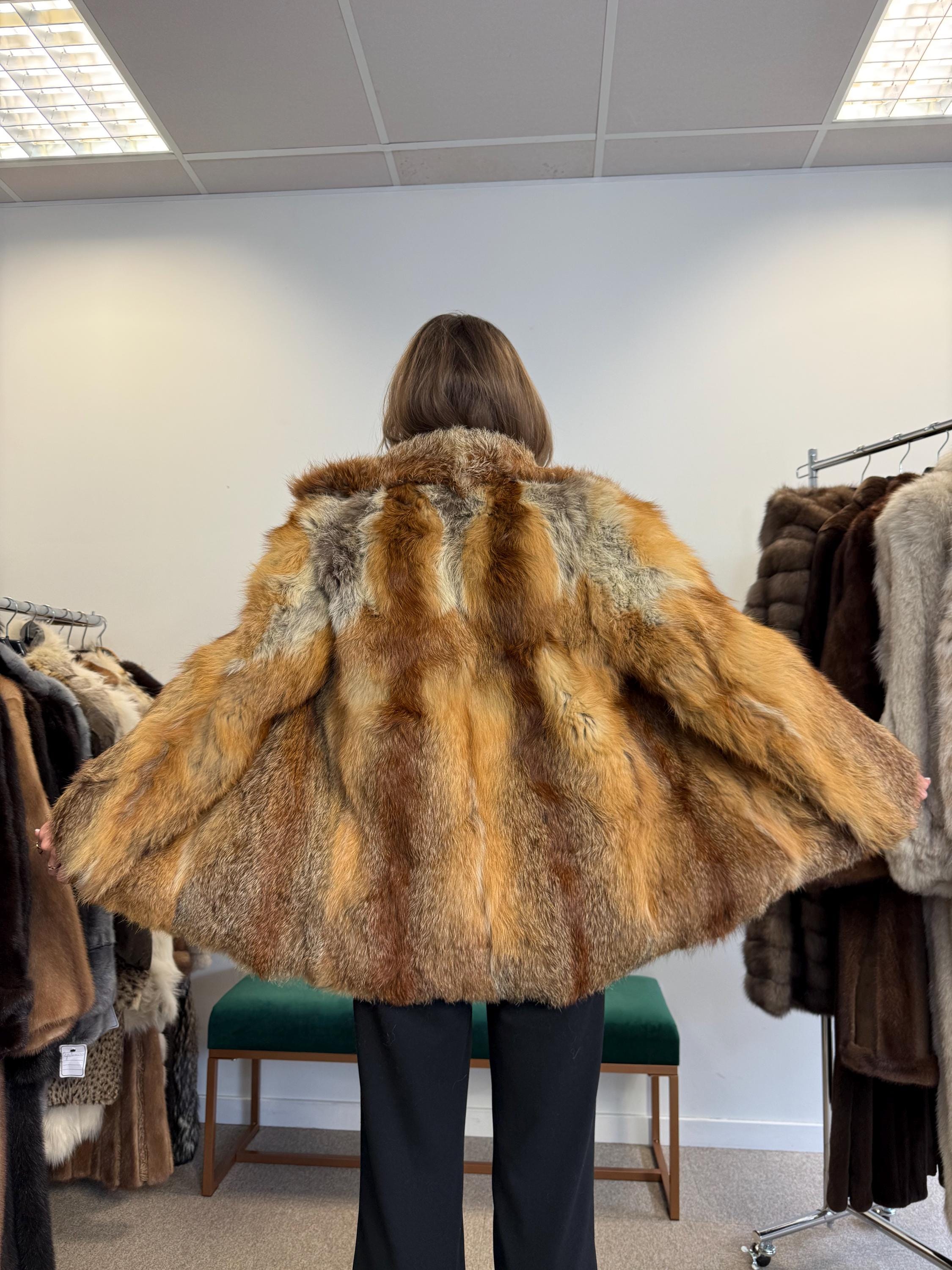 Red Fox Fur Jacket, Medium Size, Red Fox Jacket, Real Fox Fur Coat, Vintage Fur Jacket, Red Fox Coat, Short Fur Jacket, Women's Fur Jacket