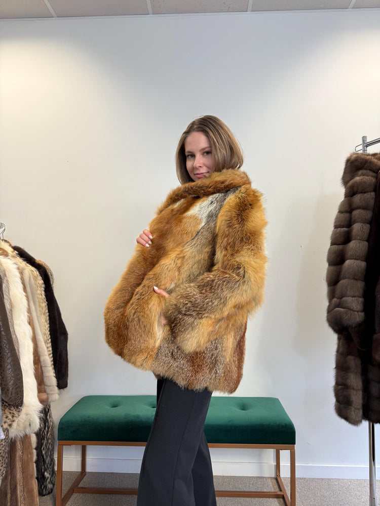 Red Fox Fur Jacket, Medium Size, Red Fox Jacket, Real Fox Fur Coat, Vintage Fur Jacket, Red Fox Coat, Short Fur Jacket, Women's Fur Jacket