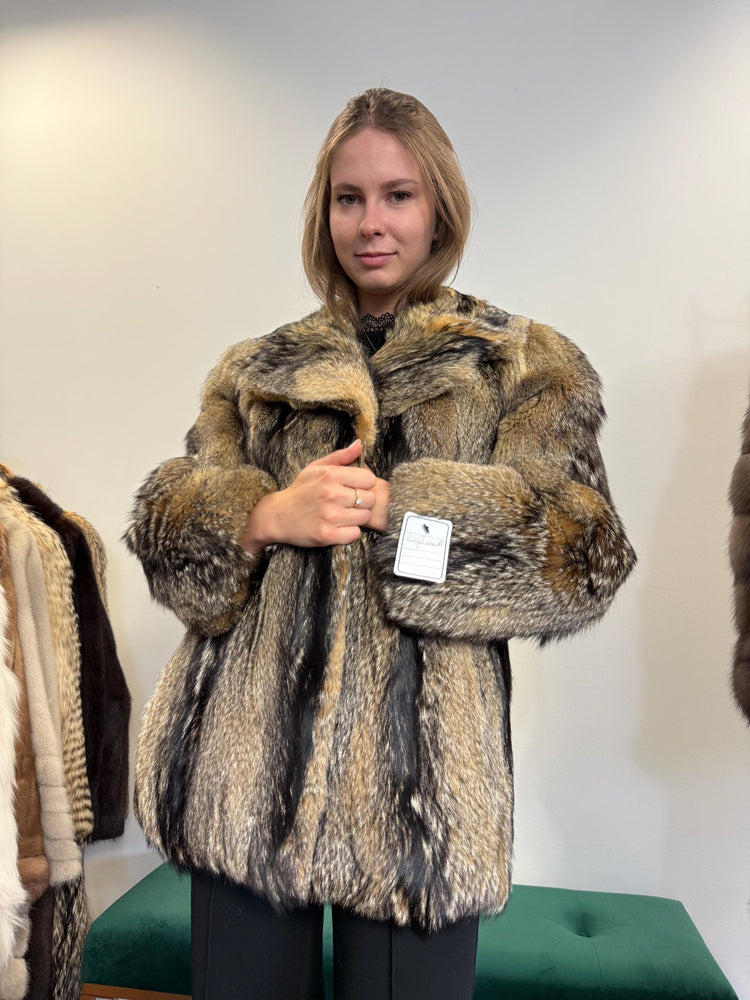 Small Coyote Fur Jacket, Real Fur Jacket, Women's Fur Jacket, Real Coyote Fur, Coyote Jacket, Vintage Fur Coat, Women's Vintage Coat, Fur