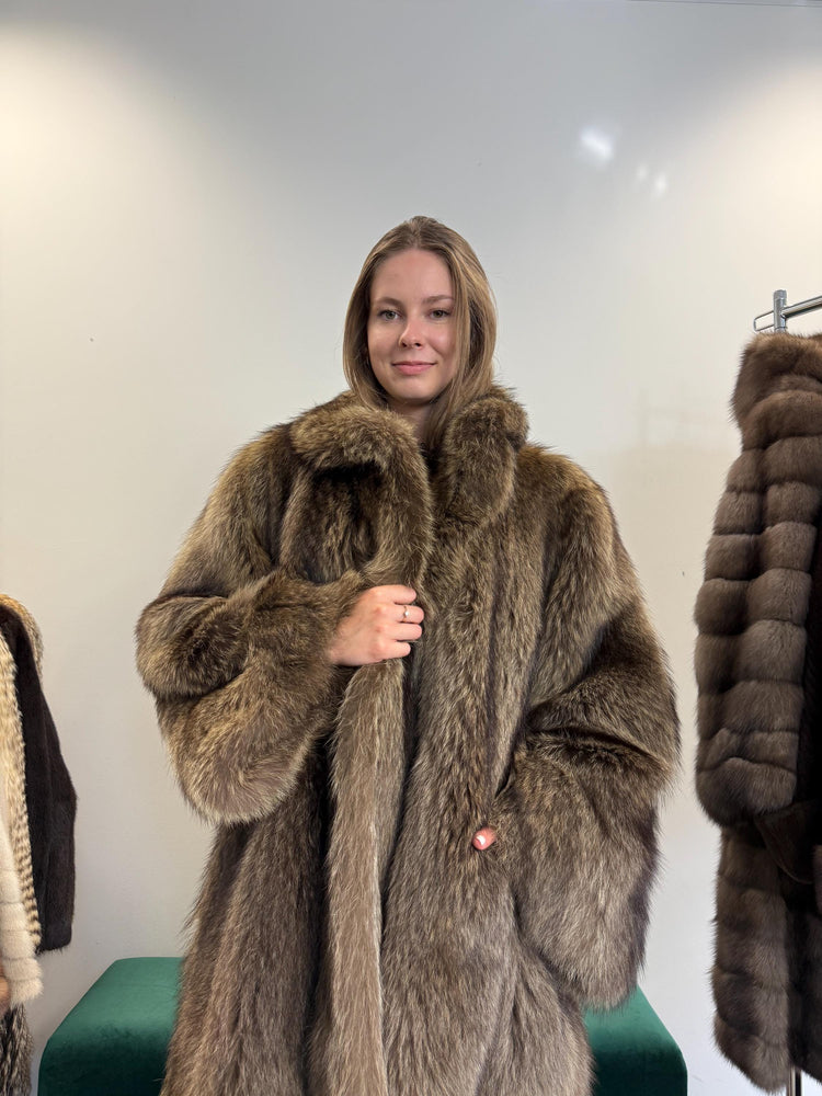 Raccoon Fur Coat, 4XL Size, One Size, Real Fur Coat, Raccoon Coat, Silver Raccoon Fur, Vintage Fur Coat, Soft Raccoon Coat, Womens Fur Coat