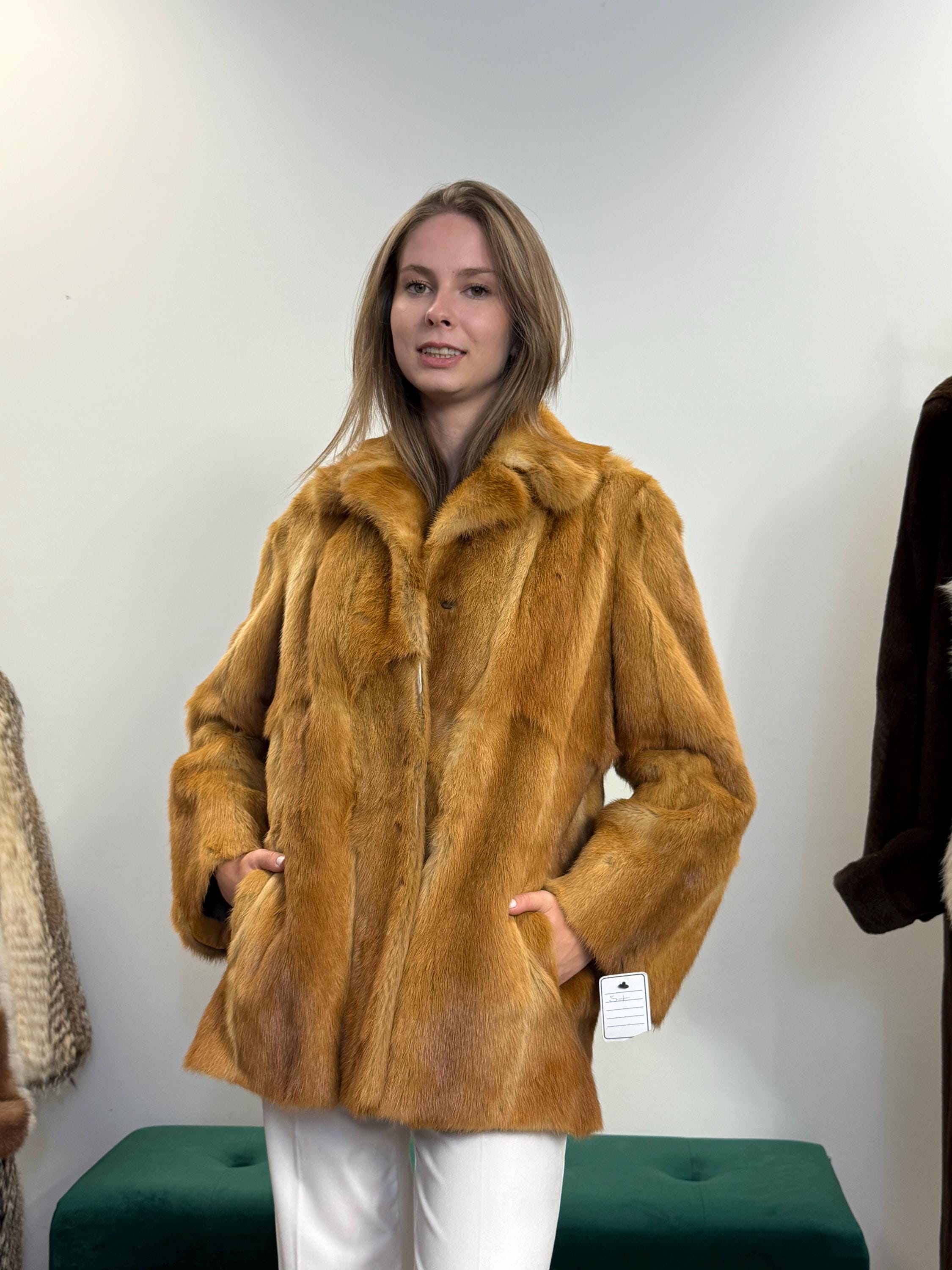 Thick Mink Fur Jacket, Medium Size, Fur Jacket, Real Fur Jacket, Vintage Fur Coat, Women's Fur Jacket, Mink Jacket, Golden Mink, Mink Fur