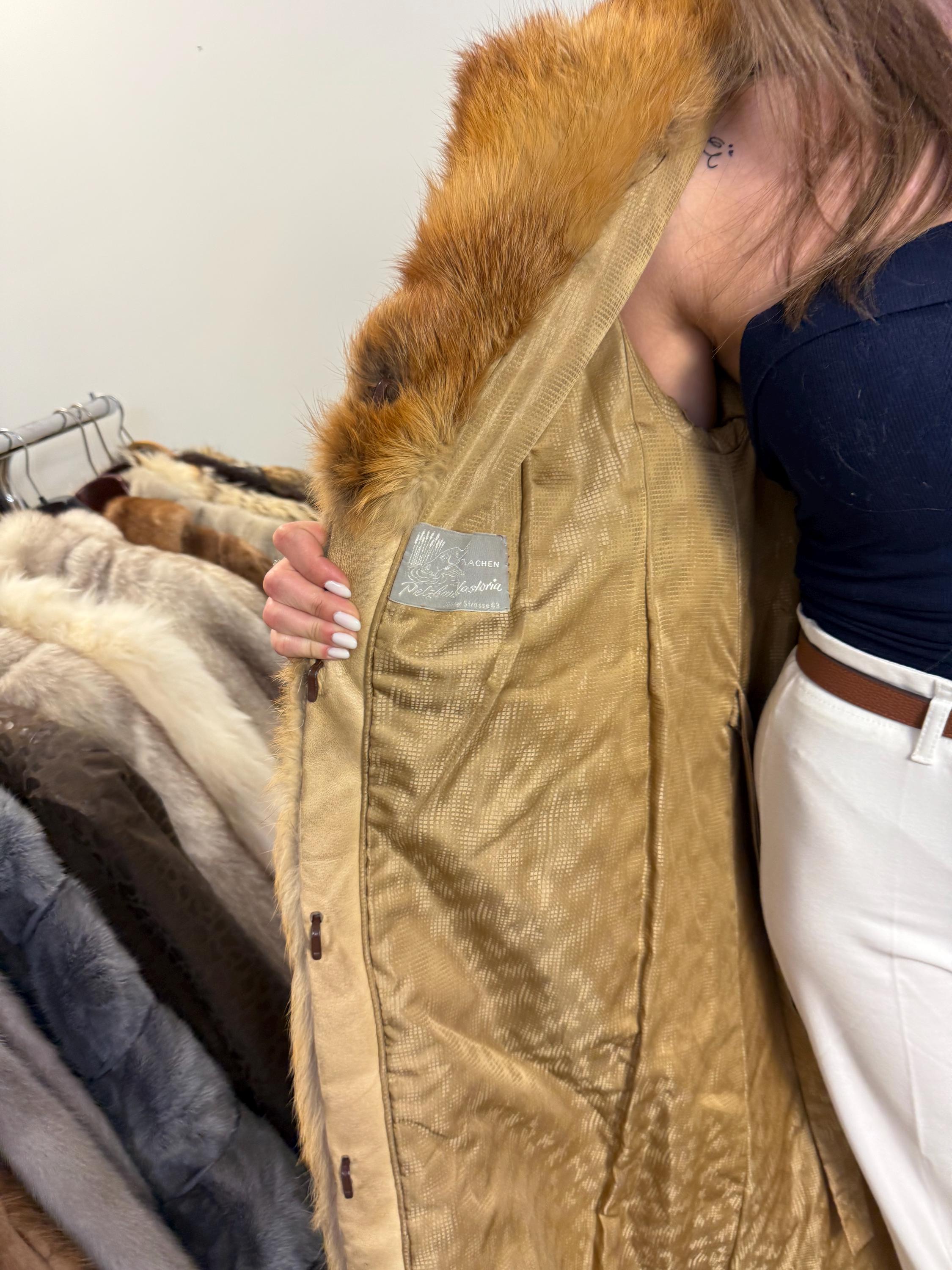 Red Fox Fur Coat, Medium Size, Fox Fur Coat, Red Fox Coat, Thick Fox Fur Coat, Vintage Fur Coat, Red Fox Fur, Women's Fur Coat, Soft Fox Fur