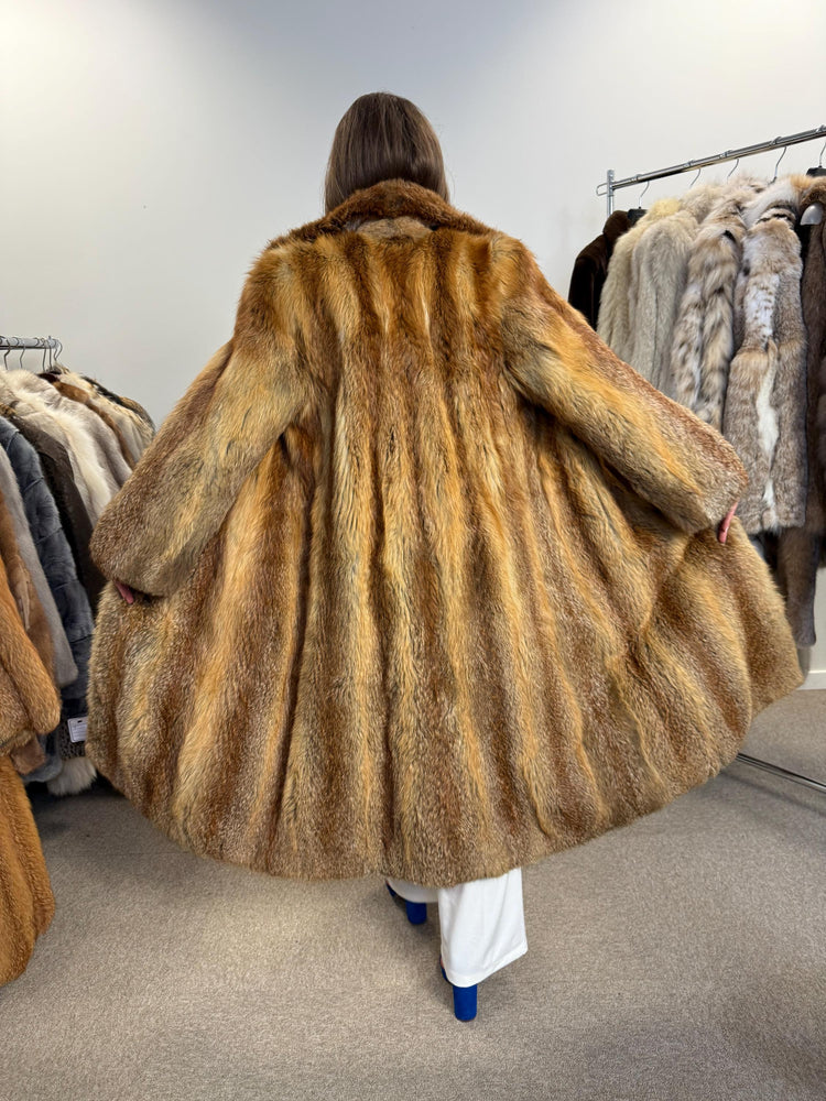 Red Fox Fur Coat, Medium Size, Fox Fur Coat, Red Fox Coat, Thick Fox Fur Coat, Vintage Fur Coat, Red Fox Fur, Women's Fur Coat, Soft Fox Fur