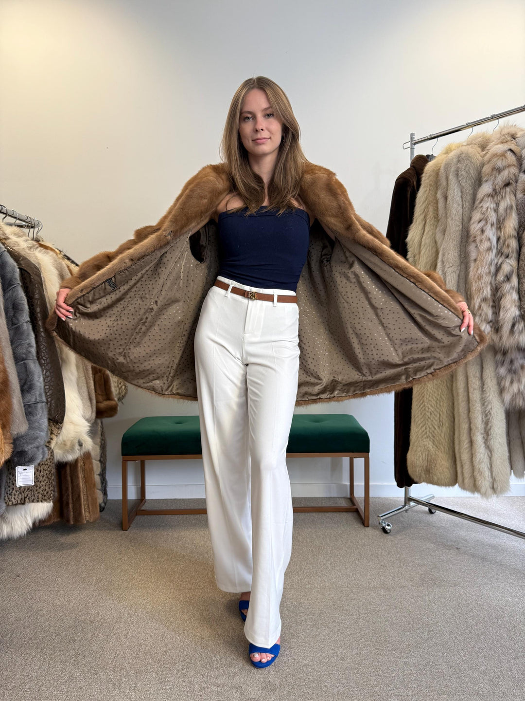 Light Brown Mink Fur Coat, XL Size, Pastel Mink Coat, Brown Mink Coat, Women's Fur Coat, Vintage Fur Coat, Real Fur Coat, Pastel Mink Fur