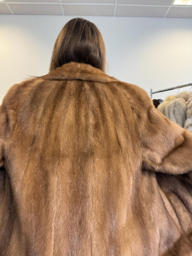 Light Brown Mink Fur Coat, XL Size, Pastel Mink Coat, Brown Mink Coat, Women's Fur Coat, Vintage Fur Coat, Real Fur Coat, Pastel Mink Fur