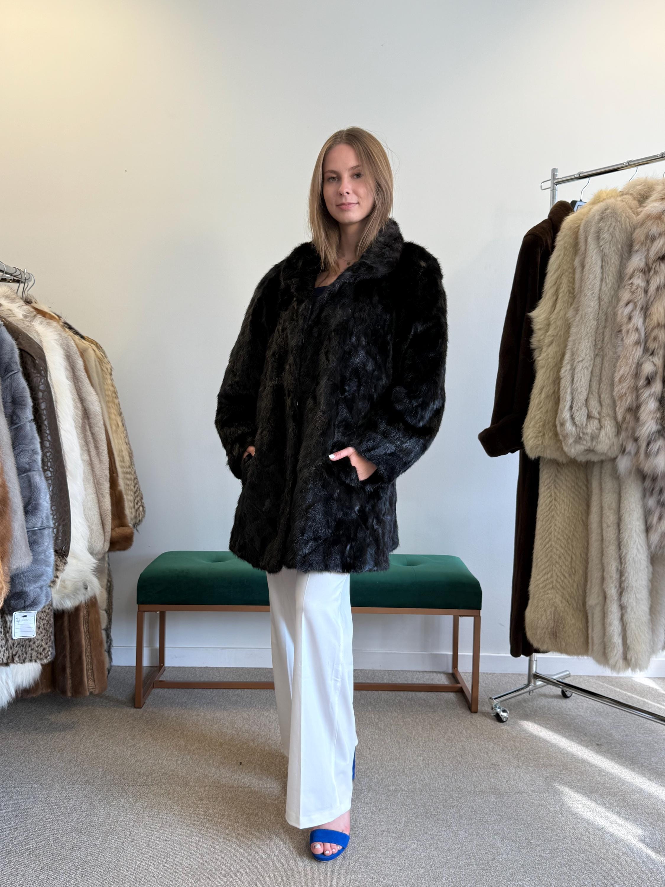 Dark Brown Mink Coat, XL Size, Fur Coat, Real Fur Coat, Vintage Fur Coat, Women's Fur Jacket, Mink Jacket, Brown Mink, Dark Brown Fur Coat