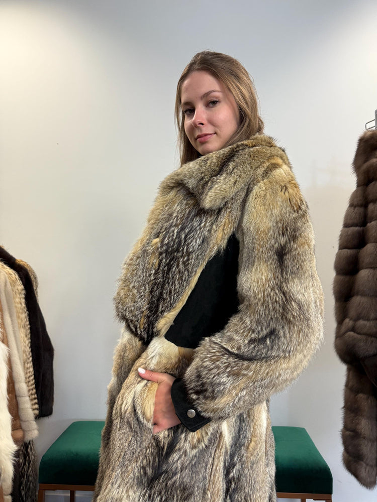 Coyote Fur Coat, Small Size, Real Fur Coat, Women's Fur Coat, Real Coyote Fur, Coyote Coat, Vintage Fur Coat, Women's Vintage Coat, Coyote