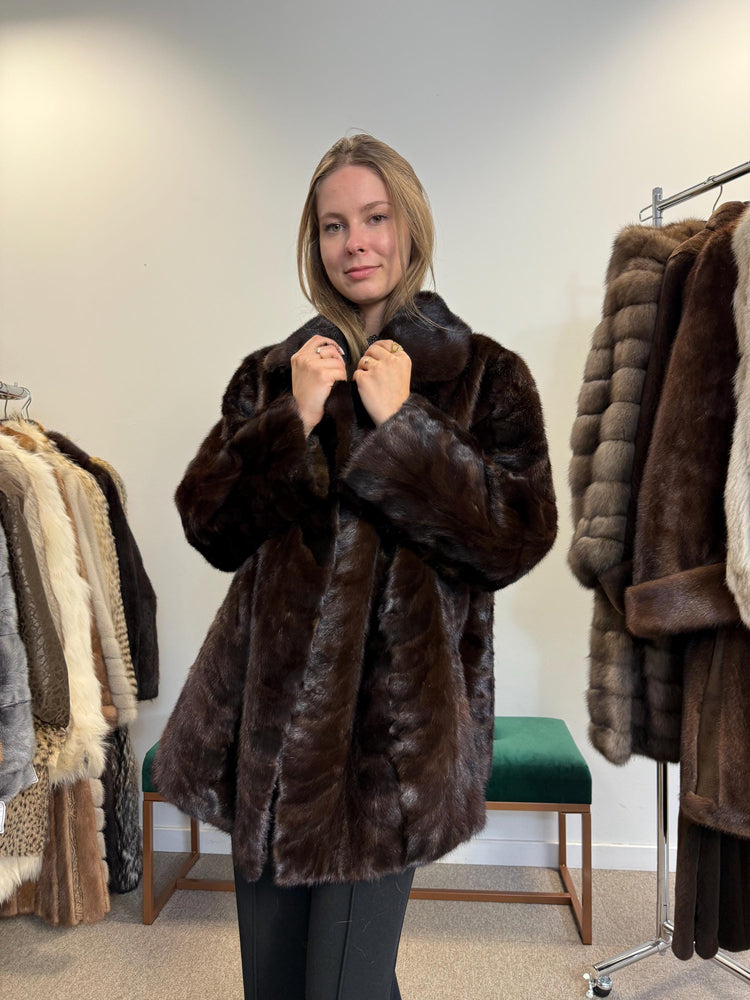 Swiss Mink Fur Jacket, Short Mink Fur Jacket, XXL Size, Brown Mink Fur, Real Fur Jacket, Mink Jacket, Vintage Fur Jacket, Thick Mink Jacket
