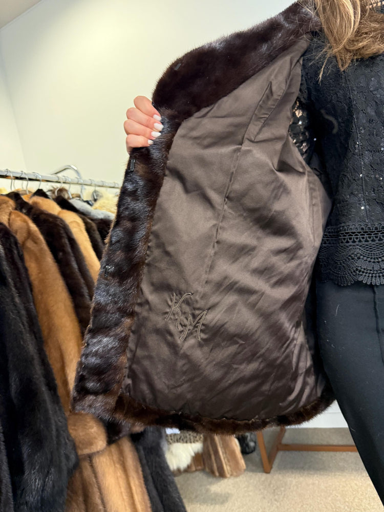 Swiss Mink Fur Jacket, Short Mink Fur Jacket, XXL Size, Brown Mink Fur, Real Fur Jacket, Mink Jacket, Vintage Fur Jacket, Thick Mink Jacket