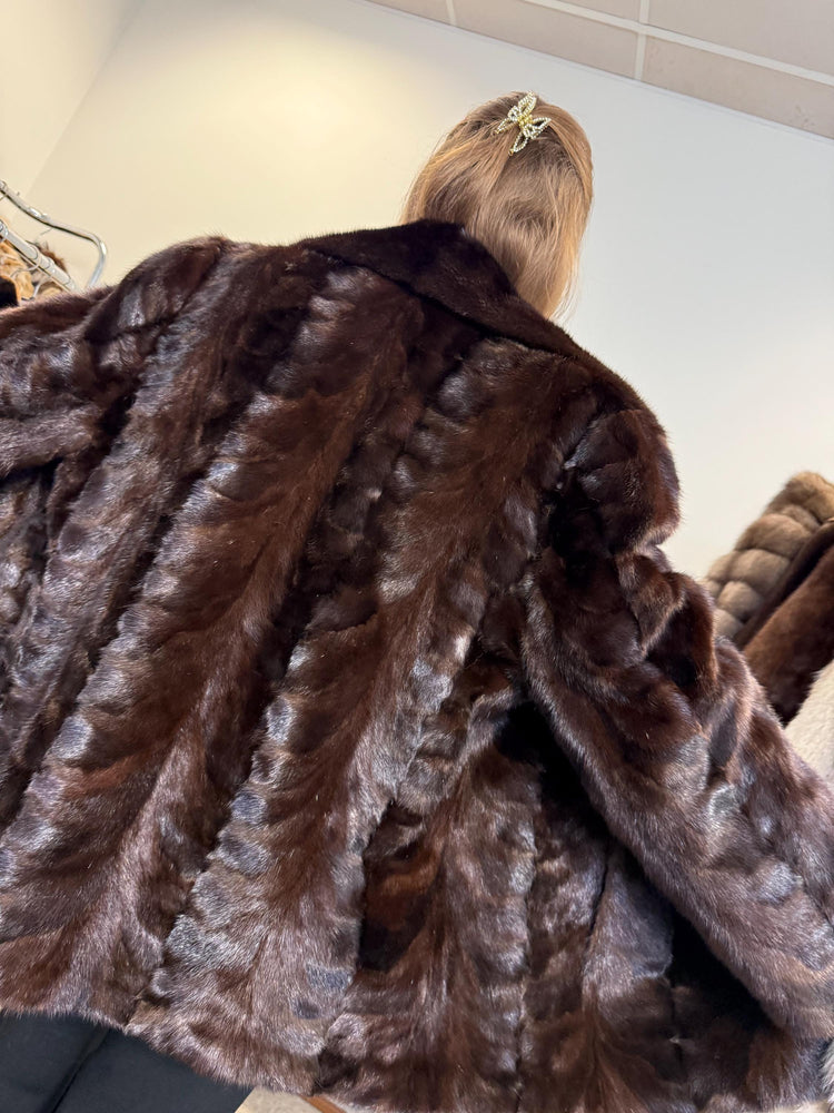 Swiss Mink Fur Jacket, Short Mink Fur Jacket, XXL Size, Brown Mink Fur, Real Fur Jacket, Mink Jacket, Vintage Fur Jacket, Thick Mink Jacket