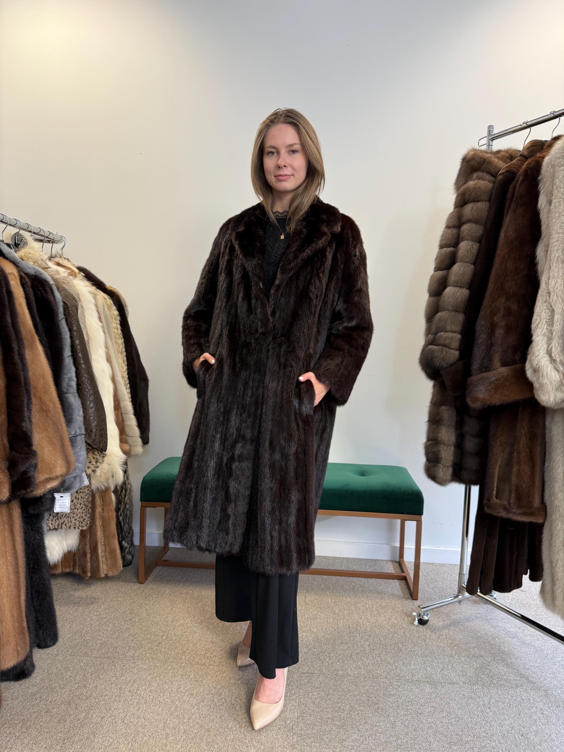 Saga Mink Coat, Dark Brown Mink Coat, XL Size, Fur Coat, Real Fur Coat, Vintage Fur Coat, Women's Fur Coat, Mink Coat, Brown Fur Coat, Mink