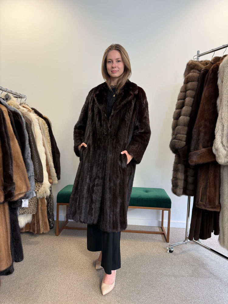 Saga Mink Coat, Dark Brown Mink Coat, XL Size, Fur Coat, Real Fur Coat, Vintage Fur Coat, Women's Fur Coat, Mink Coat, Brown Fur Coat, Mink