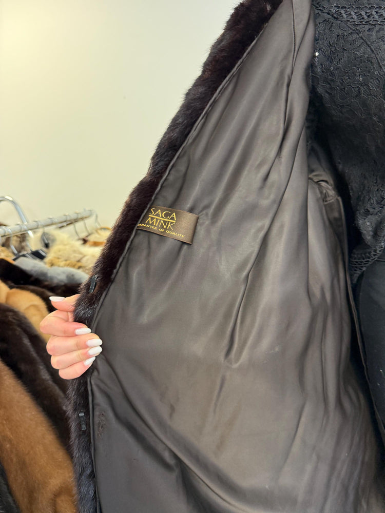 Saga Mink Coat, Dark Brown Mink Coat, XL Size, Fur Coat, Real Fur Coat, Vintage Fur Coat, Women's Fur Coat, Mink Coat, Brown Fur Coat, Mink