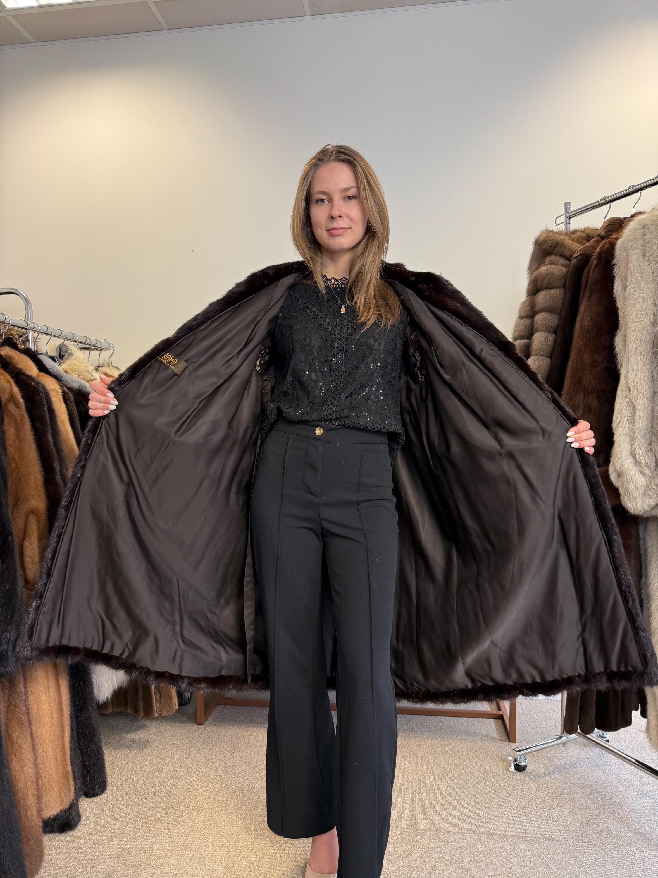 Saga Mink Coat, Dark Brown Mink Coat, XL Size, Fur Coat, Real Fur Coat, Vintage Fur Coat, Women's Fur Coat, Mink Coat, Brown Fur Coat, Mink