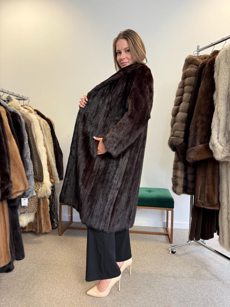 Saga Mink Coat, Dark Brown Mink Coat, XL Size, Fur Coat, Real Fur Coat, Vintage Fur Coat, Women's Fur Coat, Mink Coat, Brown Fur Coat, Mink