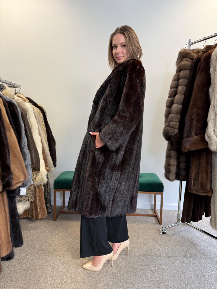 Saga Mink Coat, Dark Brown Mink Coat, XL Size, Fur Coat, Real Fur Coat, Vintage Fur Coat, Women's Fur Coat, Mink Coat, Brown Fur Coat, Mink