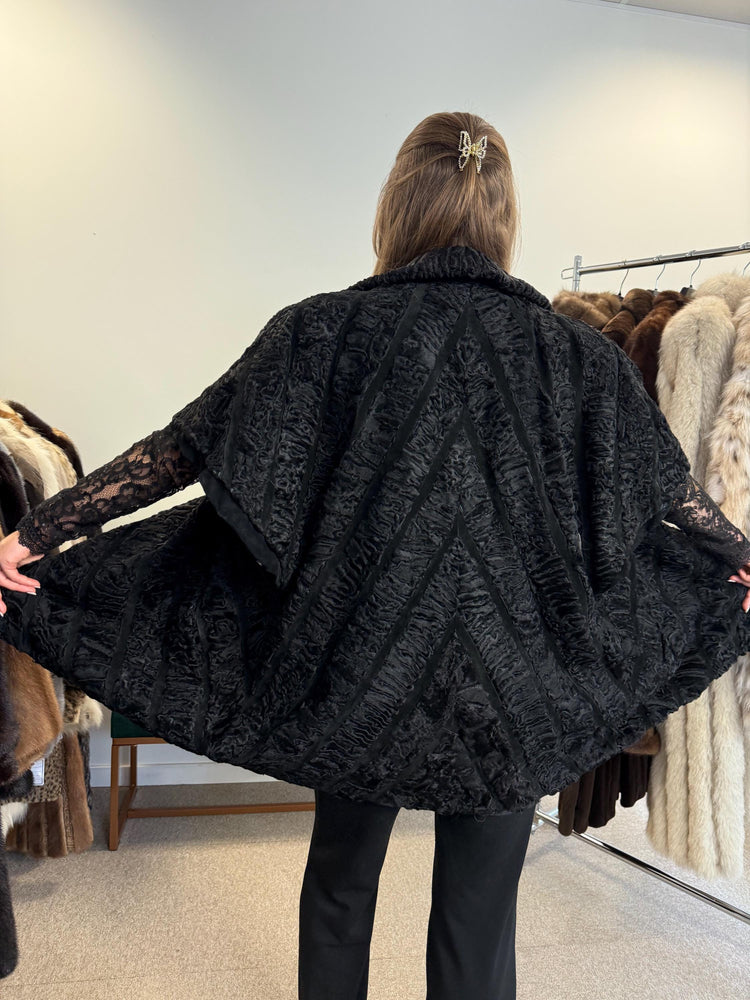 Black Astrakhan Vest, XL/XXL Size, Fur Vest, Real Fur Vest, Black Astrakhan Fur, Black Fur Vest, Women's Fur Vest, Vintage Fur Vest, Fur