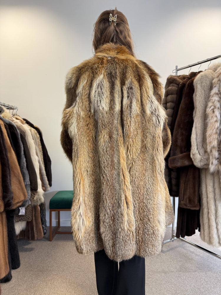 Red Fox Fur Coat, XXL Size, Fox Fur Coat, Red Fox Coat, Thick Fox Fur Coat, Vintage Fur Coat, Red Fox Fur Jacket, Women's Fur Coat, Fox Fur