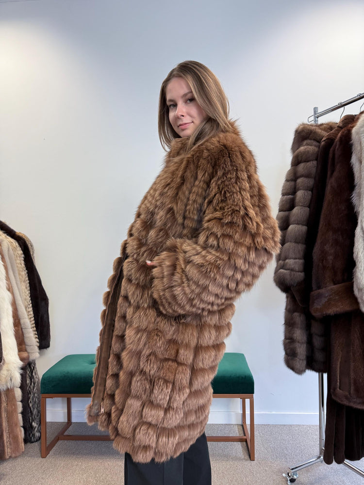 Brown Fox Fur Coat, Medium Size, Brown Fox Coat, Vintage Fur Coat, Women's Fur Coat, Real Fox Fur, Real Fox Coat, Soft Fur Coat, Fluffy Coat