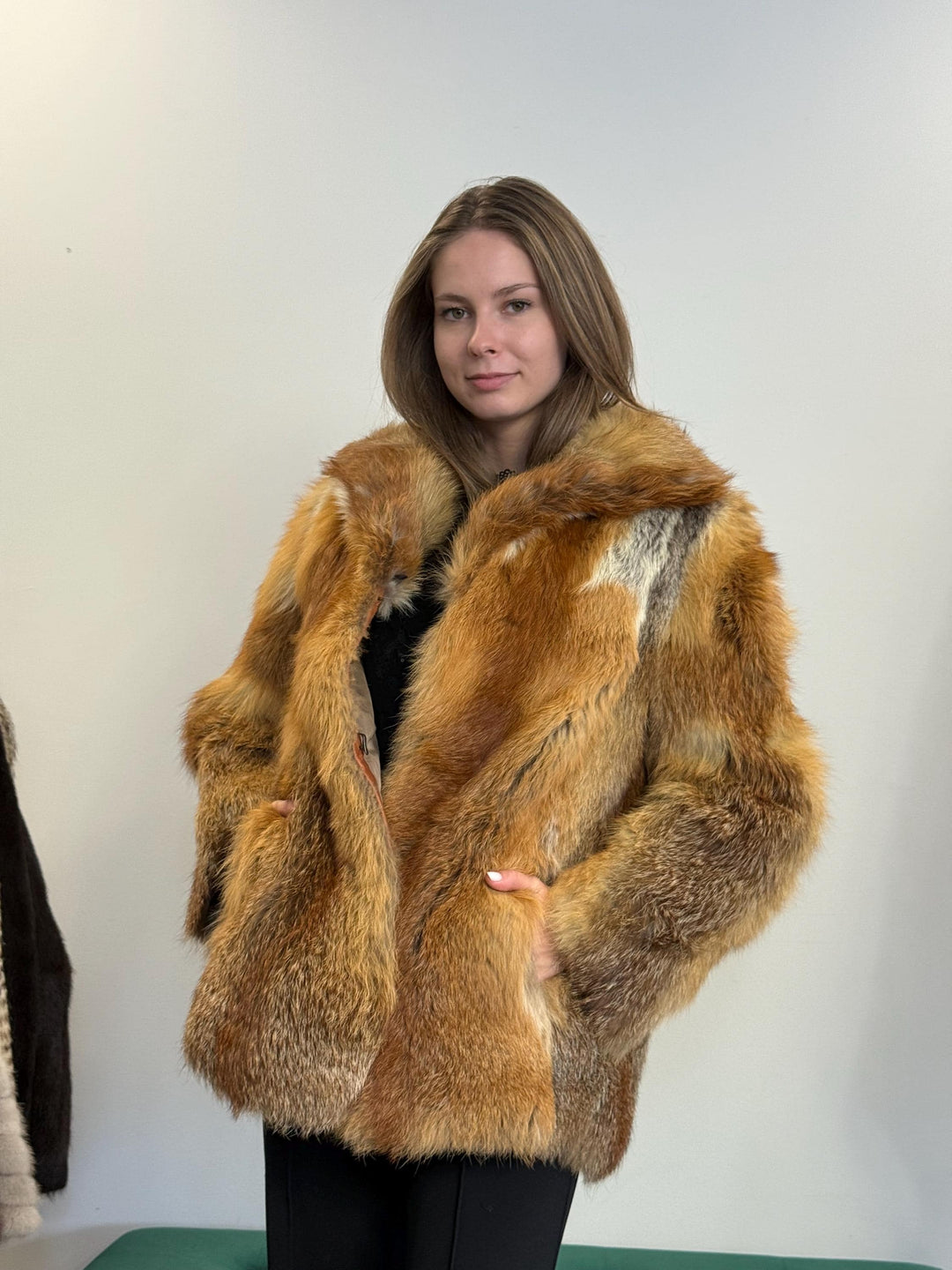 Red Fox Fur Jacket, Medium Size, Red Fox Jacket, Real Fox Fur Coat, Vintage Fur Jacket, Red Fox Coat, Short Fur Jacket, Women's Fur Jacket