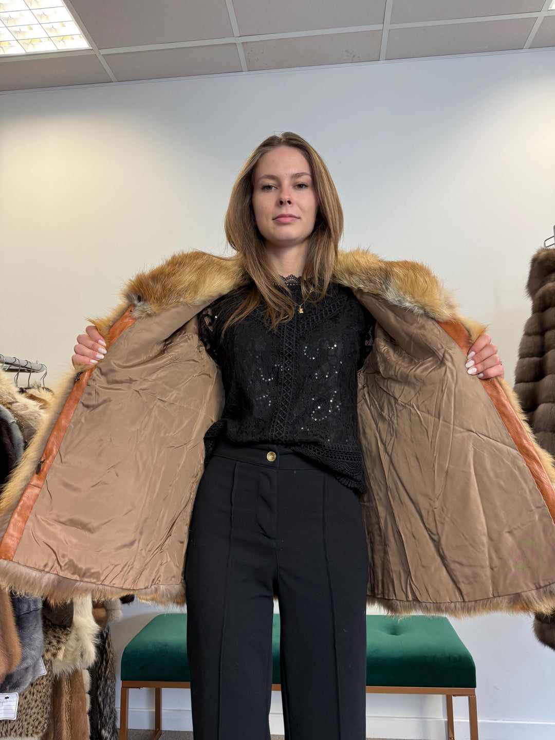 Red Fox Fur Jacket, Medium Size, Red Fox Jacket, Real Fox Fur Coat, Vintage Fur Jacket, Red Fox Coat, Short Fur Jacket, Women's Fur Jacket