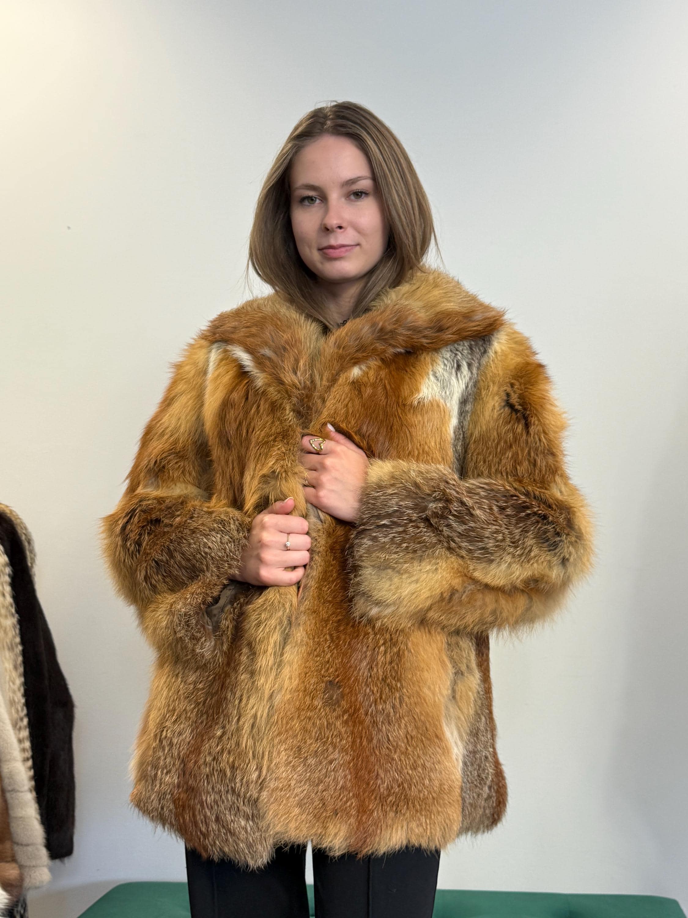 Red Fox Fur Jacket, Medium Size, Red Fox Jacket, Real Fox Fur Coat, Vintage Fur Jacket, Red Fox Coat, Short Fur Jacket, Women's Fur Jacket