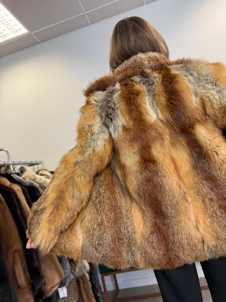 Red Fox Fur Jacket, Medium Size, Red Fox Jacket, Real Fox Fur Coat, Vintage Fur Jacket, Red Fox Coat, Short Fur Jacket, Women's Fur Jacket
