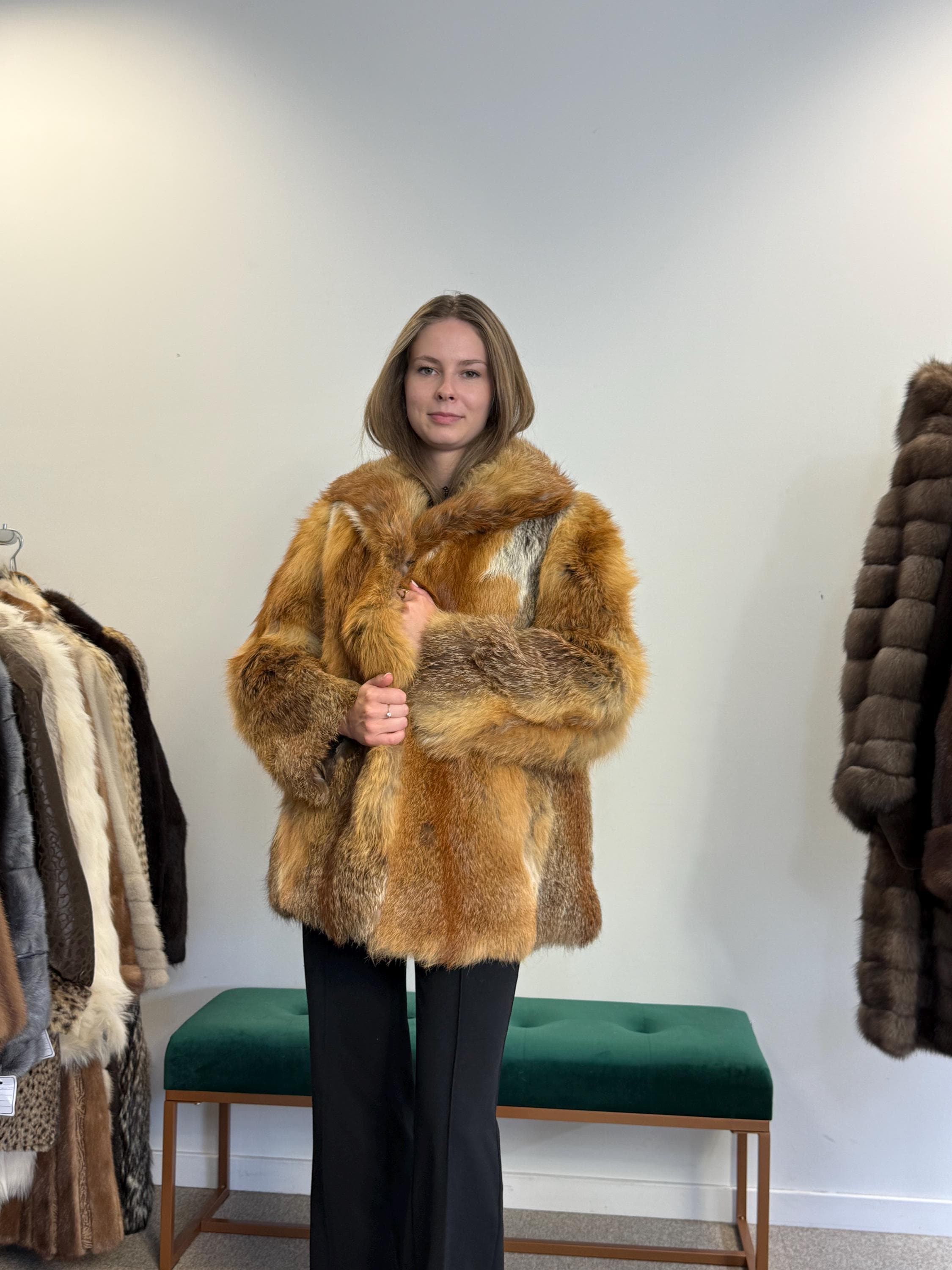 Red Fox Fur Jacket, Medium Size, Red Fox Jacket, Real Fox Fur Coat, Vintage Fur Jacket, Red Fox Coat, Short Fur Jacket, Women's Fur Jacket