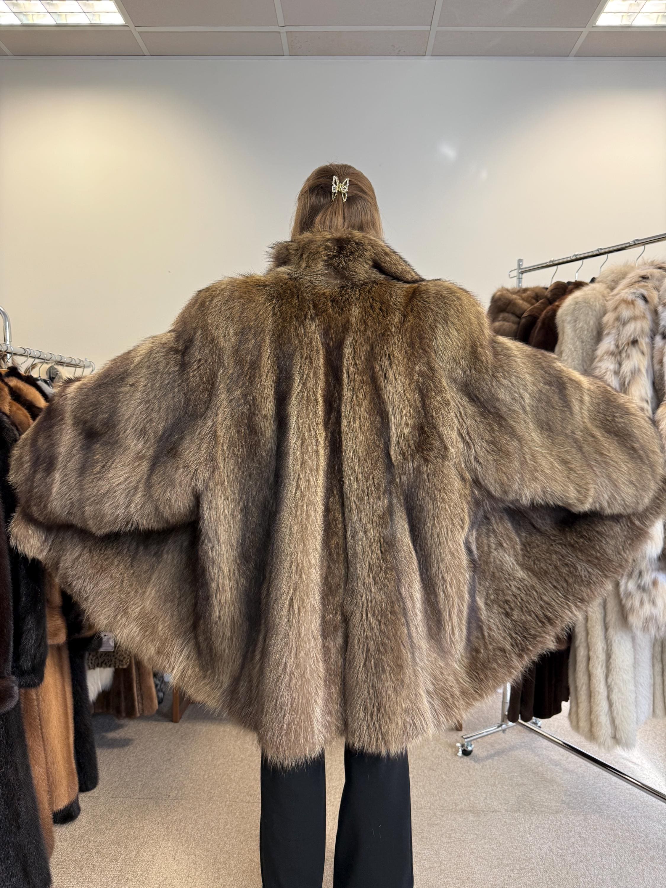 Raccoon Fur Coat, 4XL Size, One Size, Real Fur Coat, Raccoon Coat, Silver Raccoon Fur, Vintage Fur Coat, Soft Raccoon Coat, Womens Fur Coat