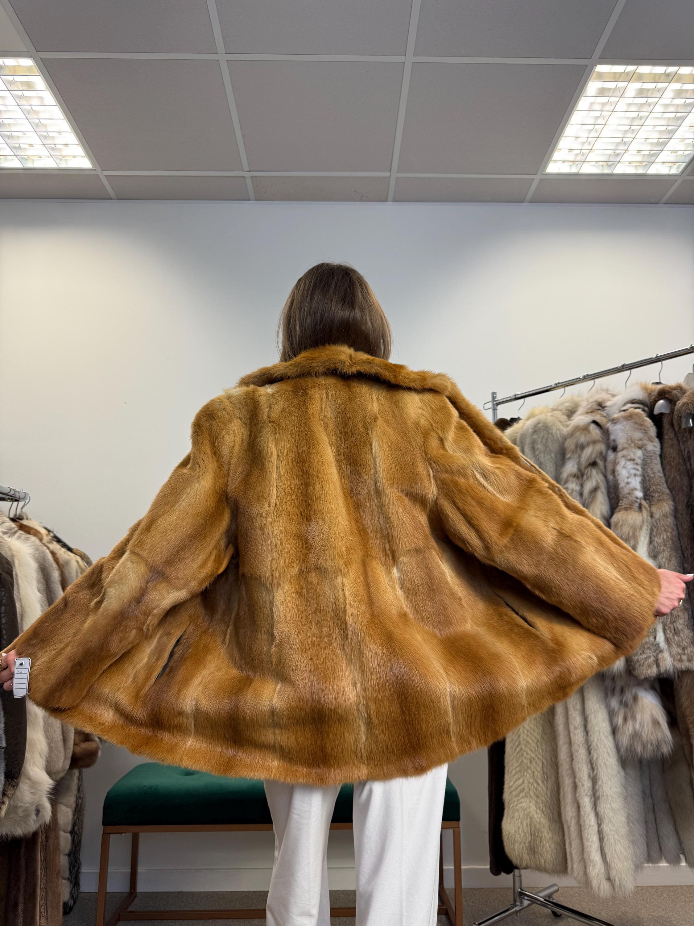 Thick Mink Fur Jacket, Medium Size, Fur Jacket, Real Fur Jacket, Vintage Fur Coat, Women's Fur Jacket, Mink Jacket, Golden Mink, Mink Fur