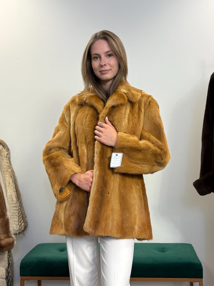 Thick Mink Fur Jacket, Medium Size, Fur Jacket, Real Fur Jacket, Vintage Fur Coat, Women's Fur Jacket, Mink Jacket, Golden Mink, Mink Fur