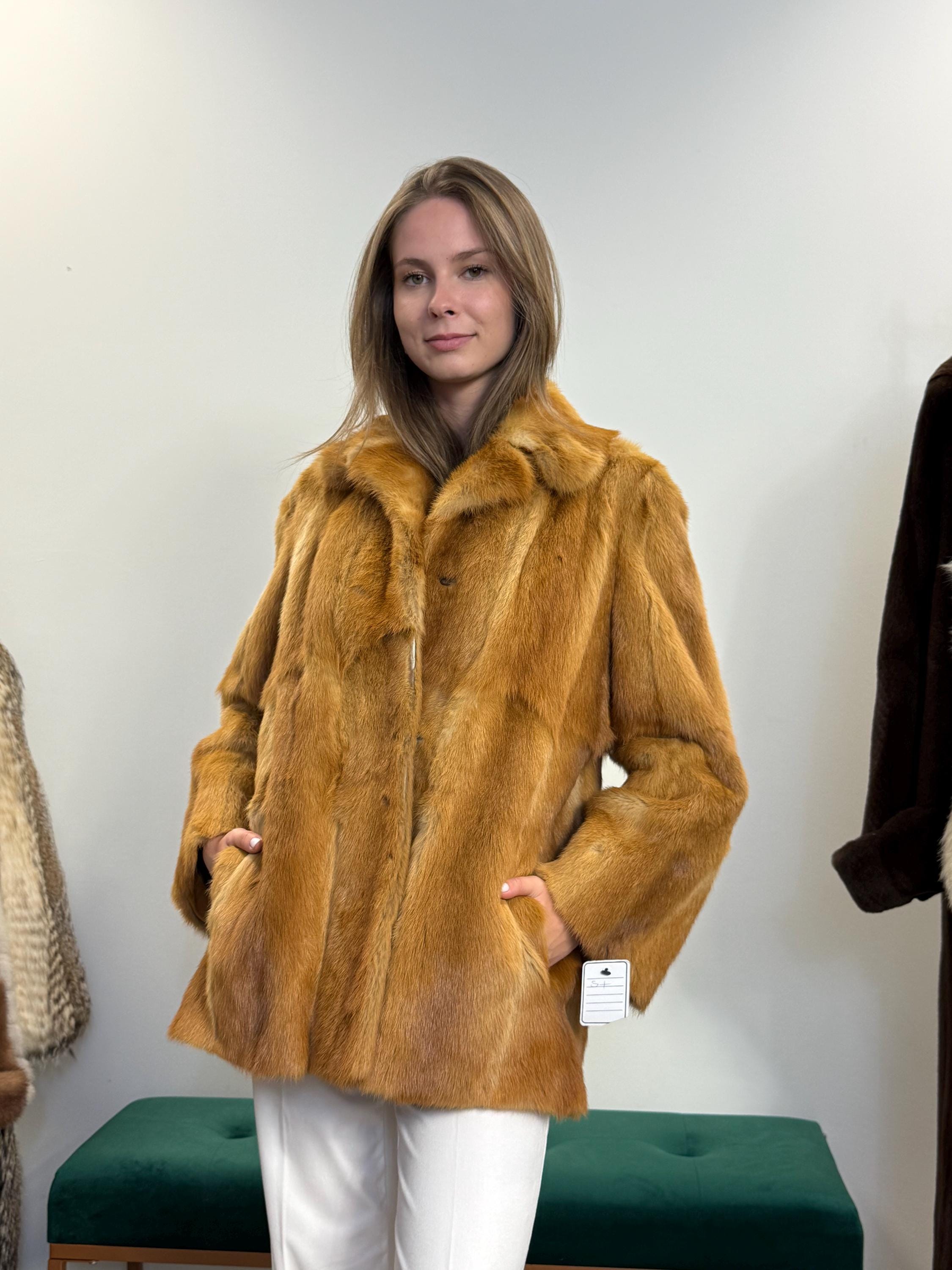 Thick Mink Fur Jacket, Medium Size, Fur Jacket, Real Fur Jacket, Vintage Fur Coat, Women's Fur Jacket, Mink Jacket, Golden Mink, Mink Fur