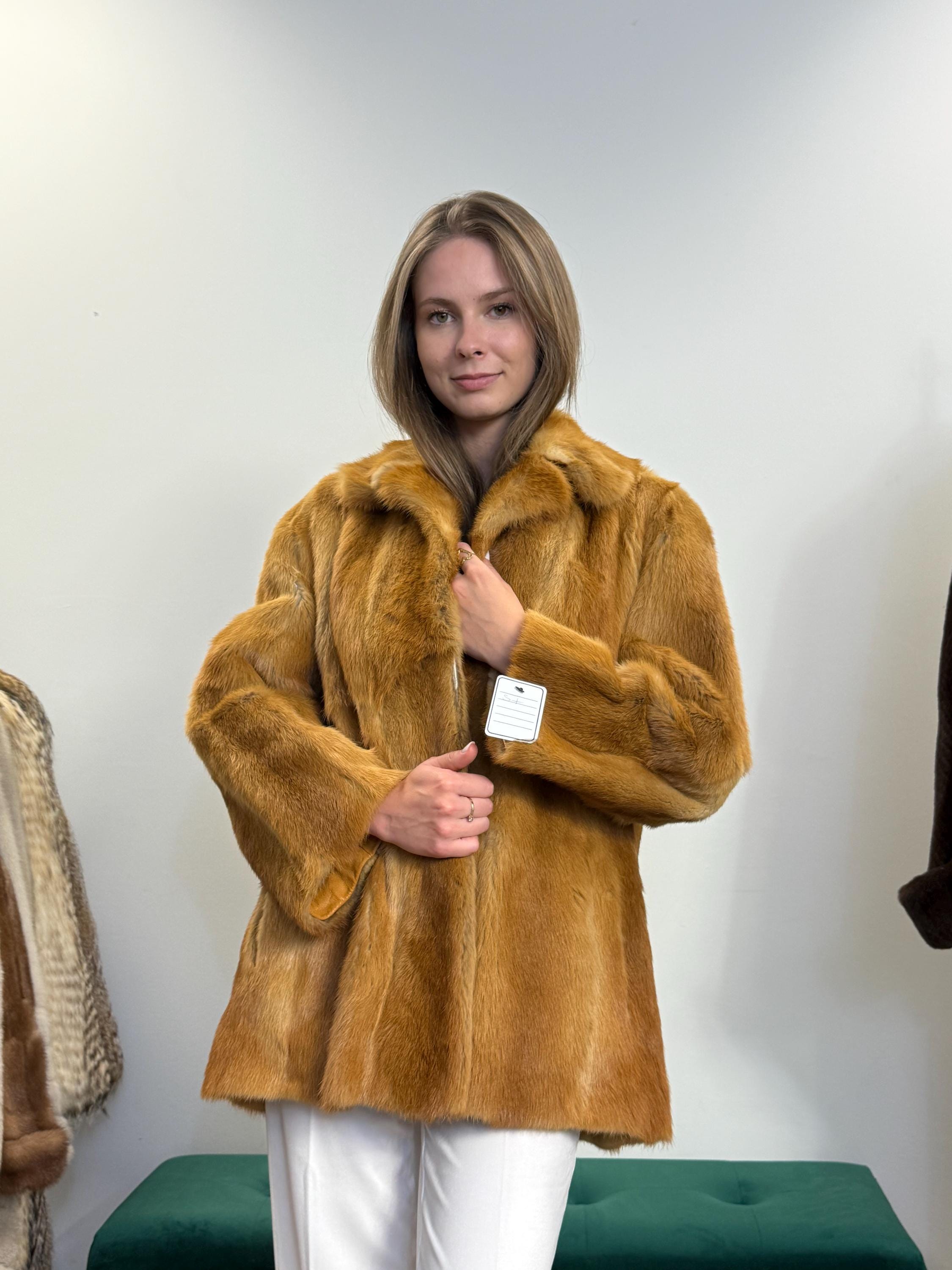 Thick Mink Fur Jacket, Medium Size, Fur Jacket, Real Fur Jacket, Vintage Fur Coat, Women's Fur Jacket, Mink Jacket, Golden Mink, Mink Fur