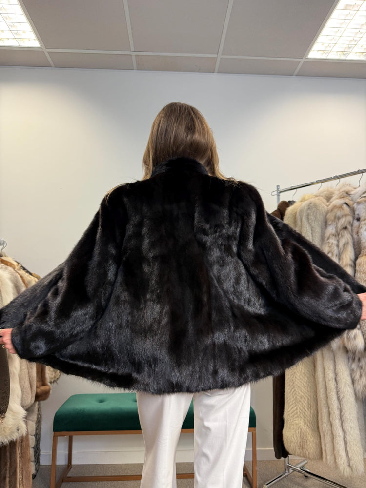 Dark Brown Mink Fur Jacket, Large Size, Fur Jacket, Real Fur Jacket, Vintage Fur Coat, Women's Fur Jacket, Mink Jacket, Brown Mink, Mink Fur
