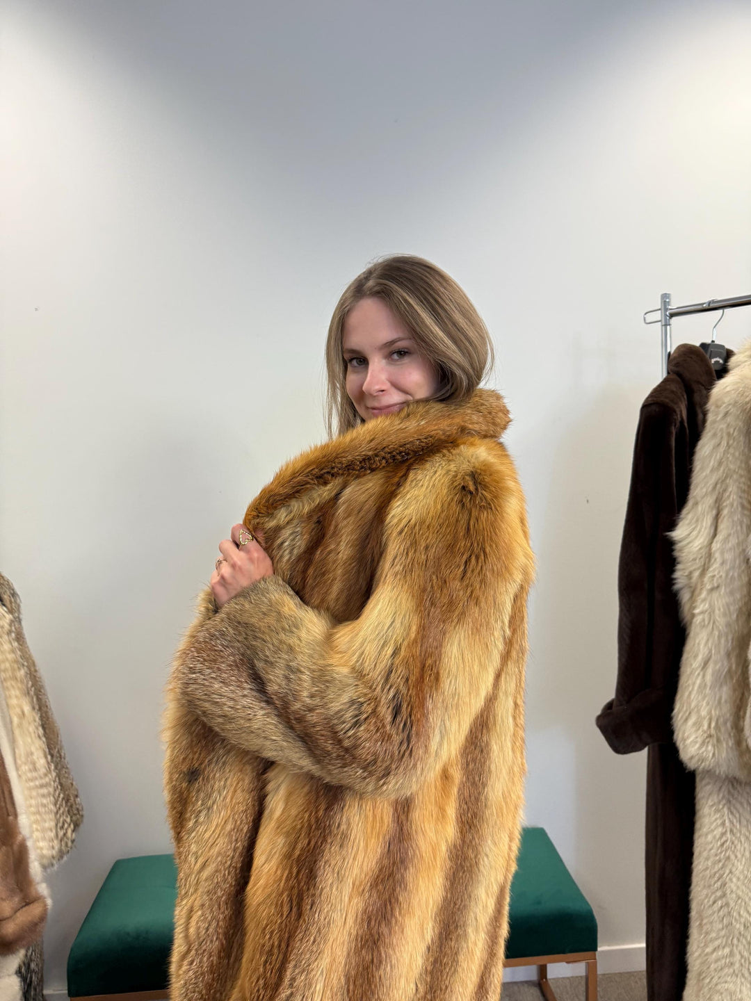 Red Fox Fur Coat, Medium Size, Fox Fur Coat, Red Fox Coat, Thick Fox Fur Coat, Vintage Fur Coat, Red Fox Fur, Women's Fur Coat, Soft Fox Fur