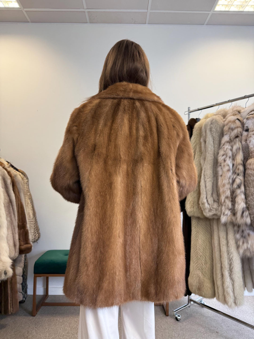 Light Brown Mink Fur Coat, XL Size, Pastel Mink Coat, Brown Mink Coat, Women's Fur Coat, Vintage Fur Coat, Real Fur Coat, Pastel Mink Fur